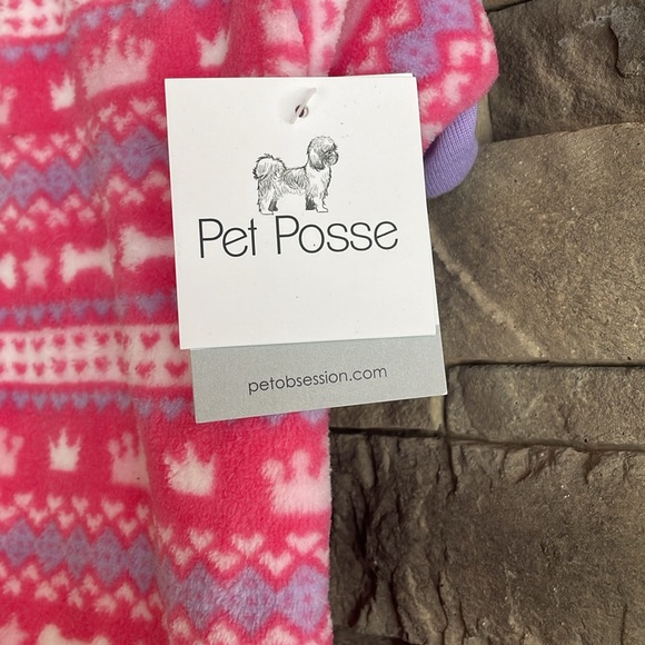 💕Pet Posse Fleece Dog Pajamas Size Medium - Picture 2 of 4
